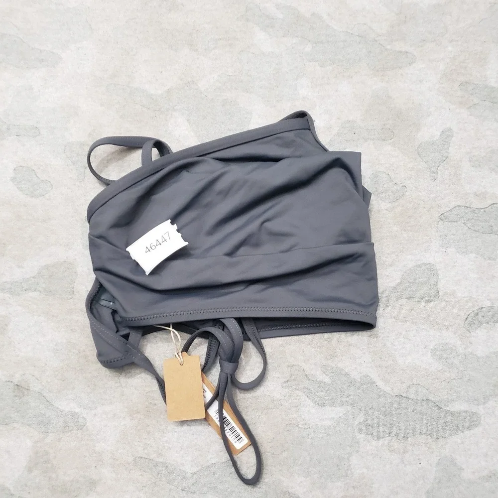 Skims Bikini Top Womens 3X Gray NWT Swim High Neck